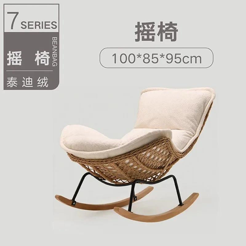 Rocking chair recliner adult sleeping single rattan balcony lazy chair bedroom casual home lazy sofa
