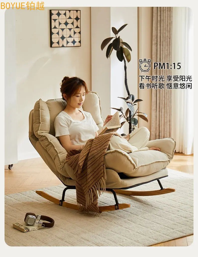 New soft rocking chair sofa balcony recliner bedroom living room chair leisure lunch break single