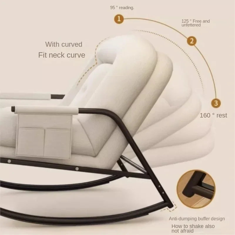 #Balcony Leisure Chair Light Luxury Single Rock Chair Sofa Bed Lounge Chair Adult Home