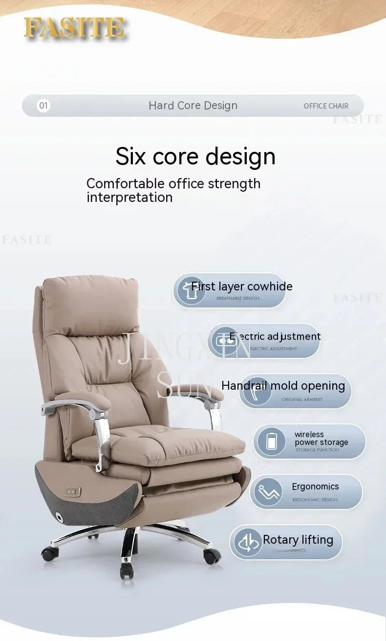 Practical Leather Executive Mobile Desk Chair Gaming Computer Ergonomic Office Chairs Reading