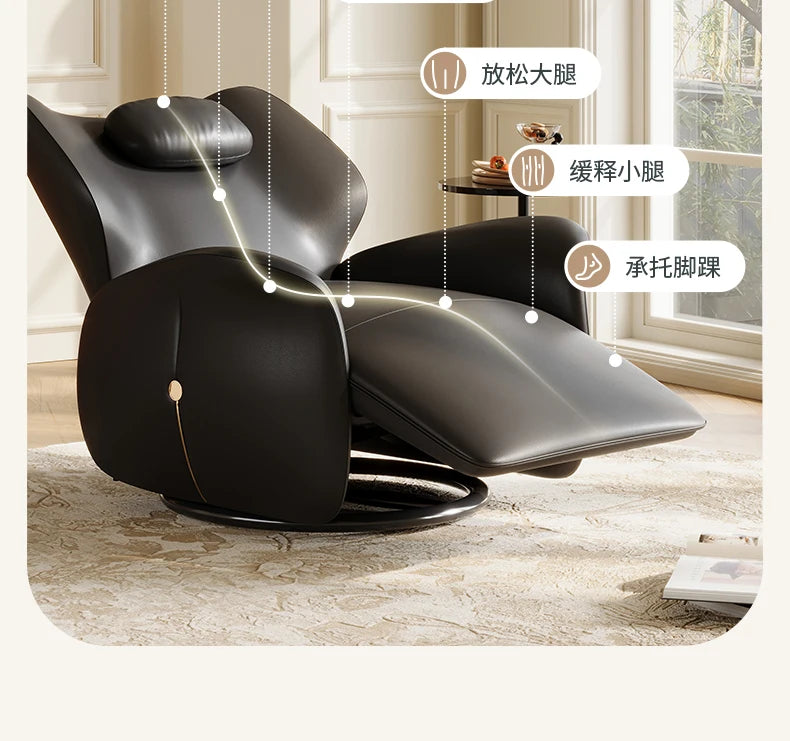 Modern Luxury Aesthetic Single Leather Sofa Lazy Recliner Couch Home Furniture Electric Italian Designer Sofa