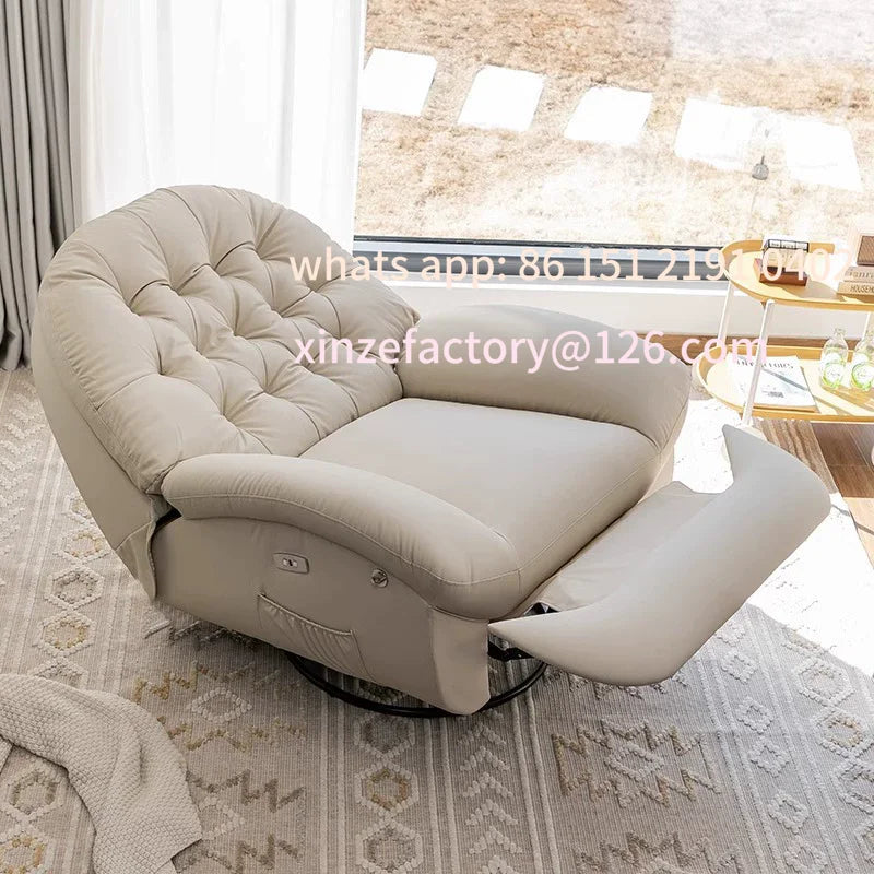 Customizable Single Recliner Chair Leather Recliner Manual or Electric Adjustment Rocking and Swivel Large Seating
