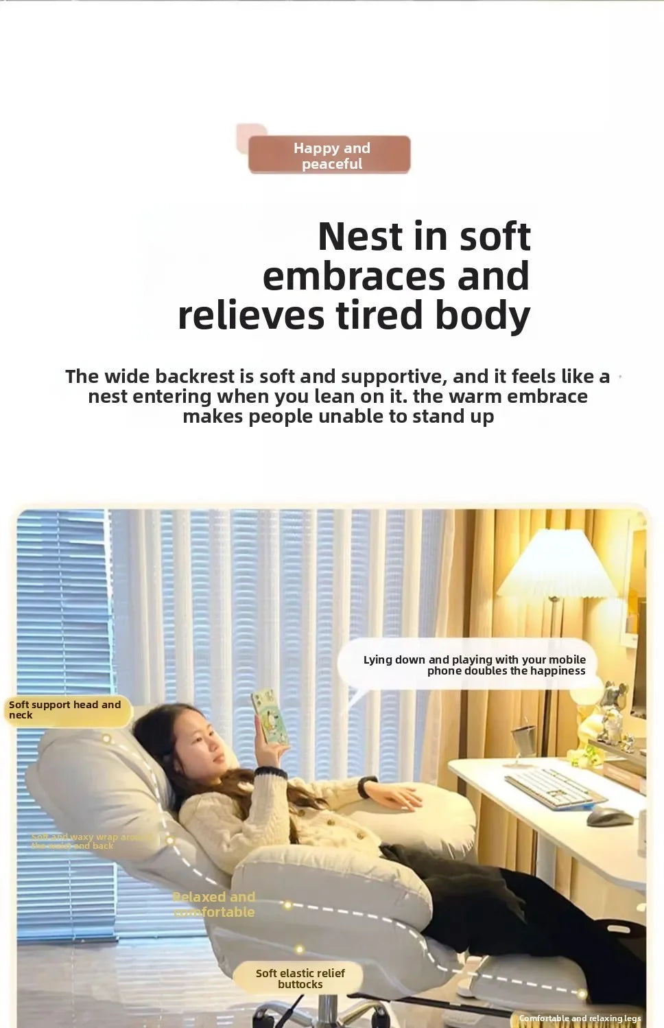 Living Room Restaurant Furniture Computer Chair Lazy Sofa Chair Home Comfortable Sedentary Study Backrest Bedroom Office Chair