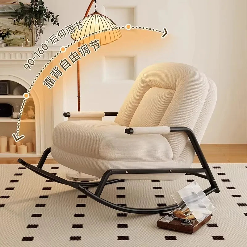 Luxury Design Living Room Chairs Regulate Modern Bedroom Rocking Chairs Floor Ergonomic Comfy Fauteuil Salon Home Furniture