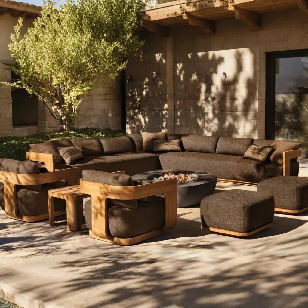 Teak Wood Outdoor Furniture Combination Sofa Set Garden Courtyard Garden Hotel Apartment
