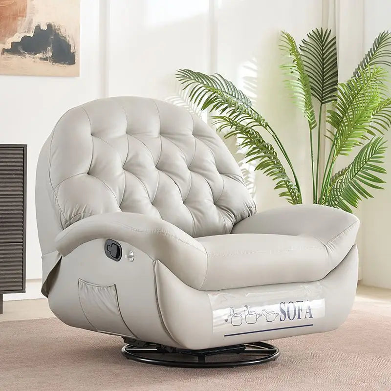 Modern Single Sofa Chair Multifunctional Sleepable Reclining Lazy Sofa Chair Rocking Lying Extendable for Home Living Room