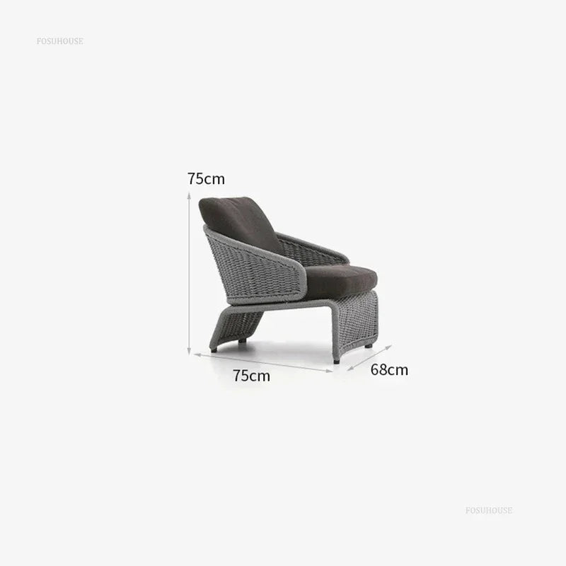 Nordic Rattan Garden Sofas for Model Light Luxury Household Outdoor Furniture for Garden House Backrest Soft Bag Leisure Sofa