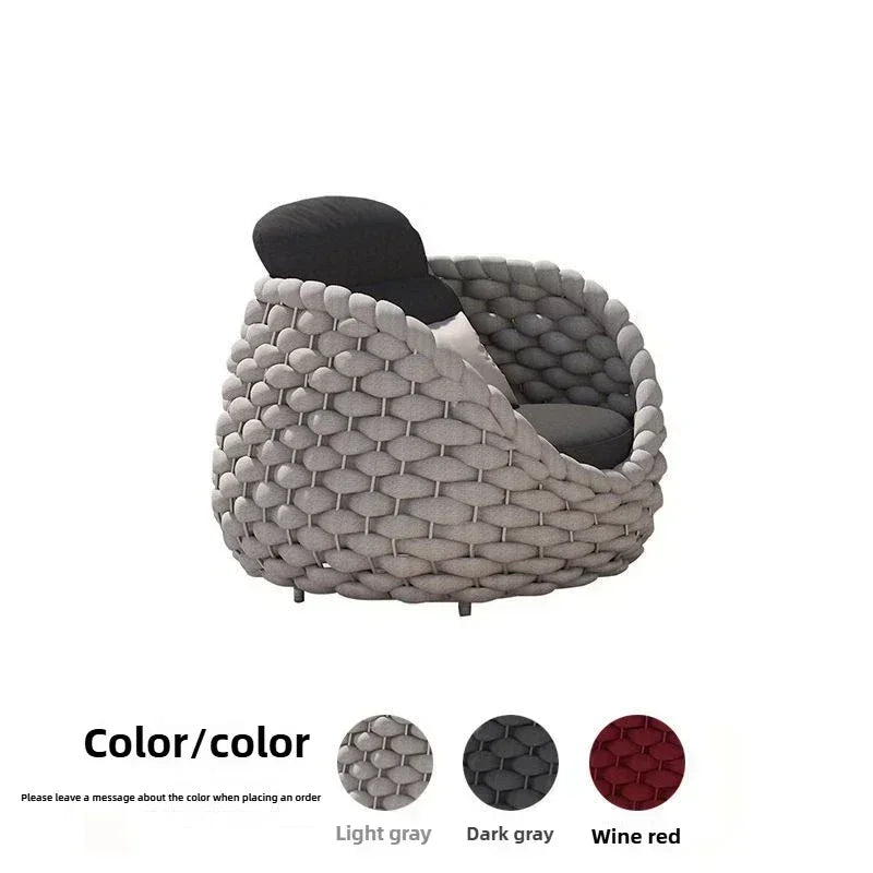 All-Weather Rattan Outdoor Sofa Set or Villa Balcony Living Room Leisure Terrace Furniture fCourtyard Combination Double Chair
