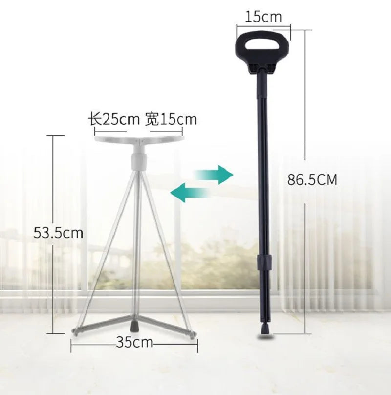 Collapsible Trekking Pole Chair, Portable 2 in 1 Hiking Stick with Seat, Lightweight Aluminum for Outdoor Fishing Camping