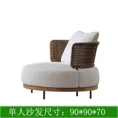 Outdoor courtyard Open-air waterproof and sunscreen Outdoor garden Balcony B & B leisure rattan chair combination furniture