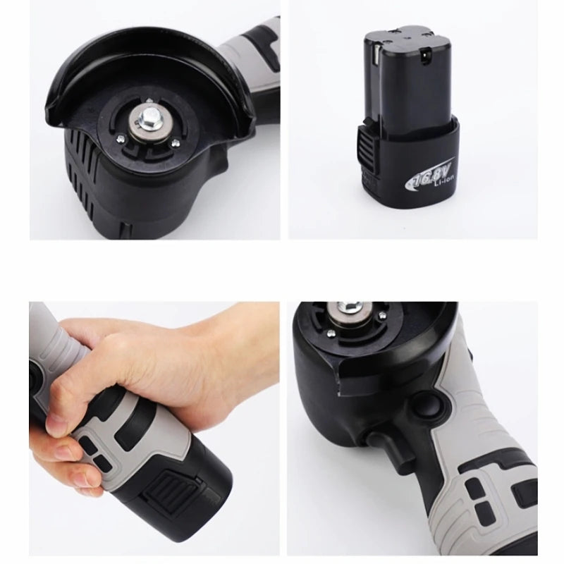 16.8V Portable Mini Angle Grinder Cordless Lithium Electric Cutting Machine Household Wood Diamond Polishing Grinding Power Tool