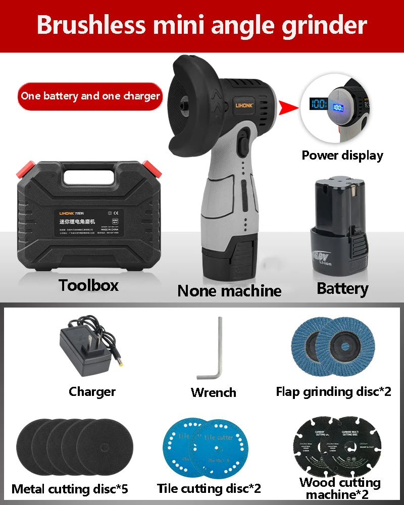 Mini Angle Grinder Rechargeable Household Small Lithium Battery Electric Cutting Machine