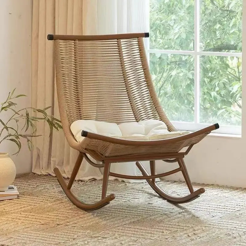 Rocking Chair Reclining Chair Adult Garden Balcony Household Nap Lazy Rocking  Elderly  Outdoor Garden Rattan Ch