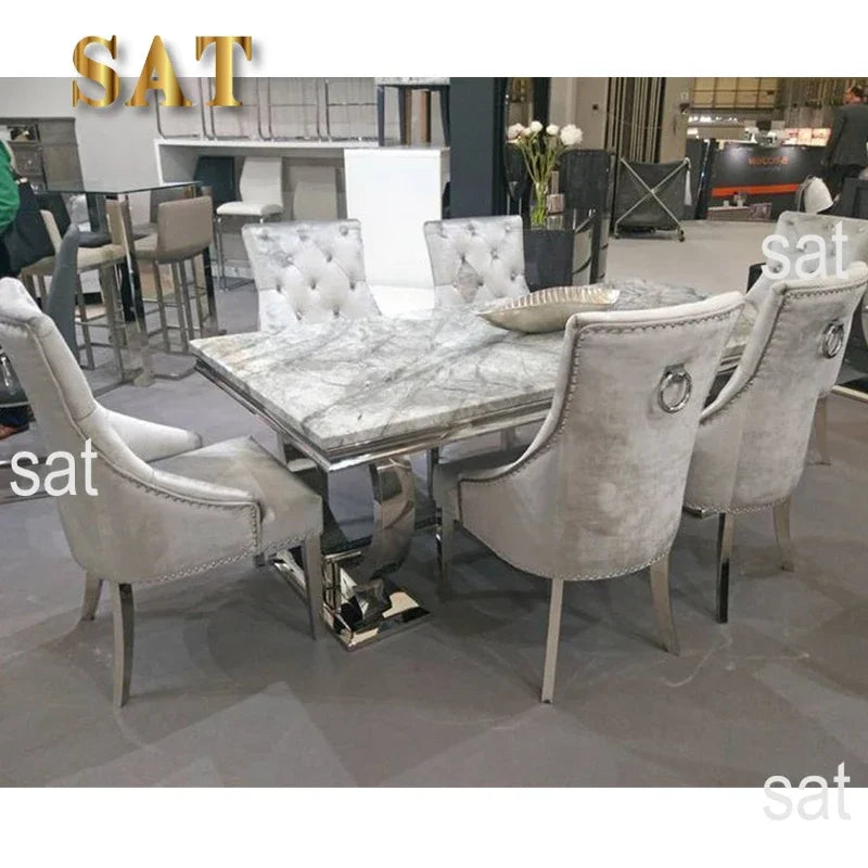 # Dining Room Furniture Restaurant Tables Dining Table Silver Dining Set With 4 Chairs #
