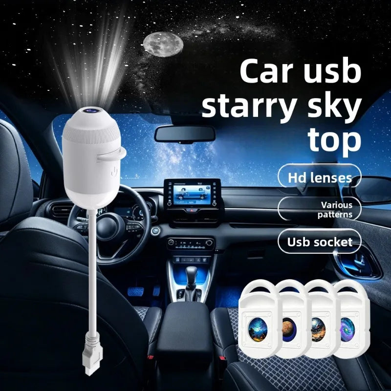 USB Star Projector Night Light Romantic Nebula Atmosphere Lamp for Car Interior Home Bedroom Decor USB Charging