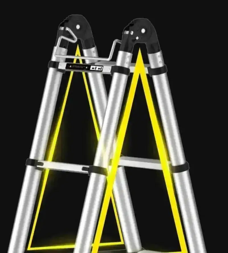 Engineering Multifunctional Aluminum Ladder Step Alloy Stools Home Folding Telescopic Ladder Portable Thick Herringbone Stairs
