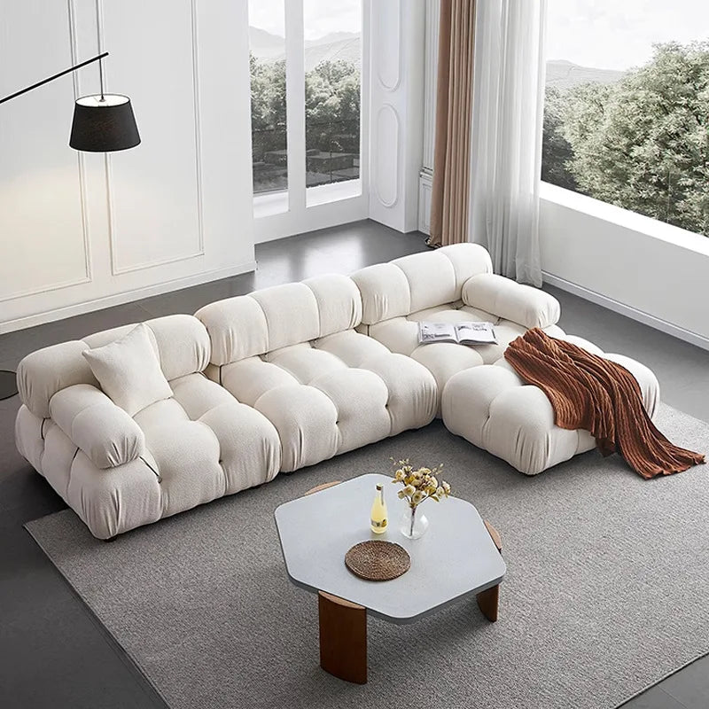 Customized sofa tofu module sofa living room free combination square lamb wool sofa