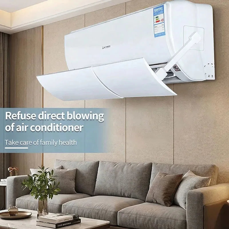 Retractable Air Conditioning Windshield, Infant Anti-Direct Blowing Wind Guide Dust Cover, Punch Free Air Conditioner Cover