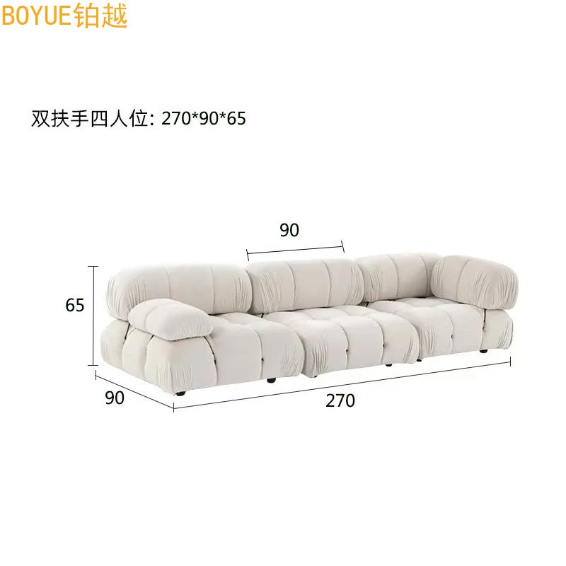 Customized sofa tofu module sofa living room free combination square lamb wool sofa