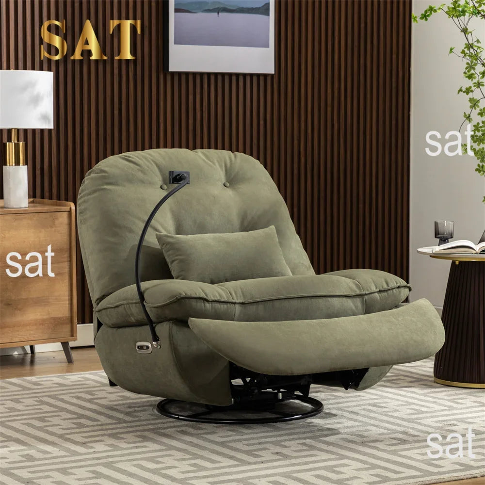 l Custom Gaming Sleeping Working Reclinable Chair Swivel Single Smart Power Recliner Sofa USB Charger with Bluetooth