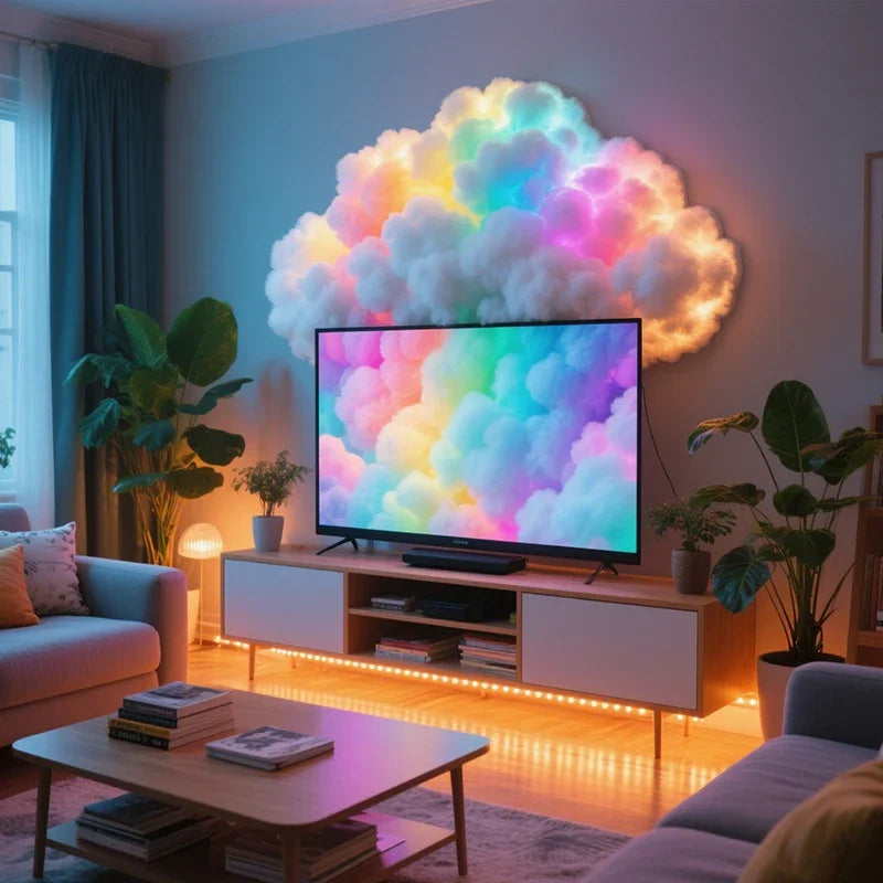 3D Cloud Lighting Light Kit with Music Sync, Multicolor RGBIC LED Strip Lights, Remote & APP Control, Mood Lighting for Bedroom