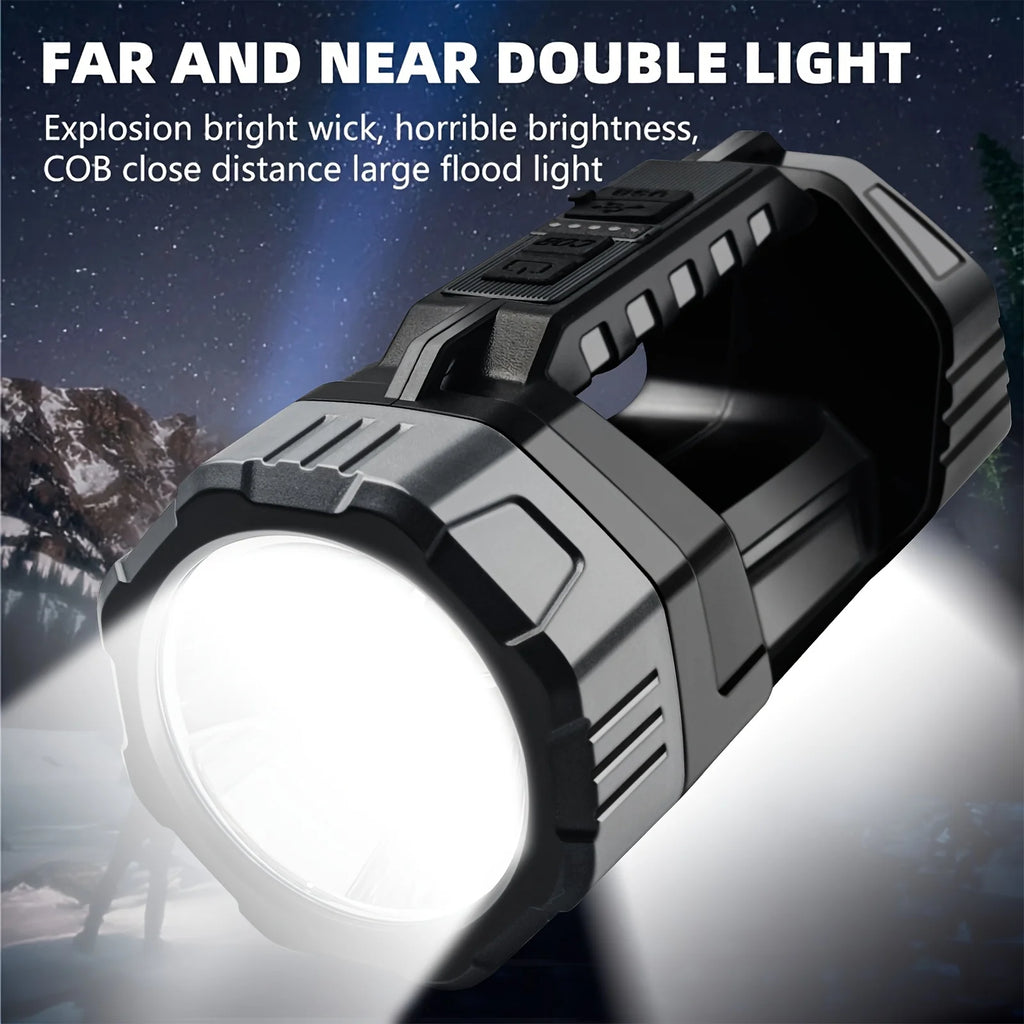 Portable Handheld Solar-Powered Flashlight Strong Light Rechargeable Ultra-Long Battery Life Super Bright Suitable Home Outdoor