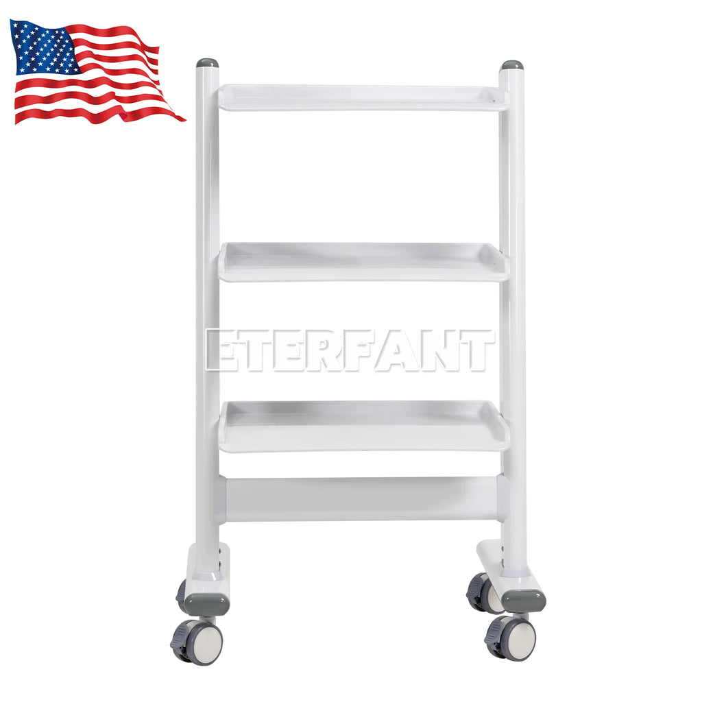 Dental Mobile Chair Black/Blue/Folding Chair with LED Light+Turbine Unit 4H PU/3Layer Trolley Cart Tool Mobile ABS with Socket