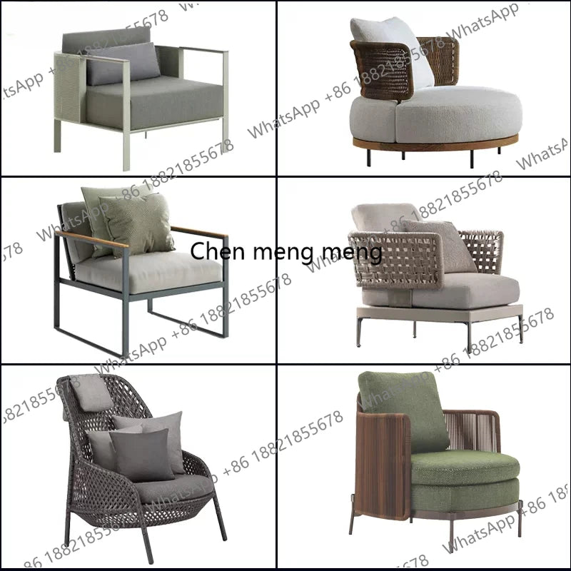 Outdoor courtyard Open-air waterproof and sunscreen Outdoor garden Balcony B & B leisure rattan chair combination furniture