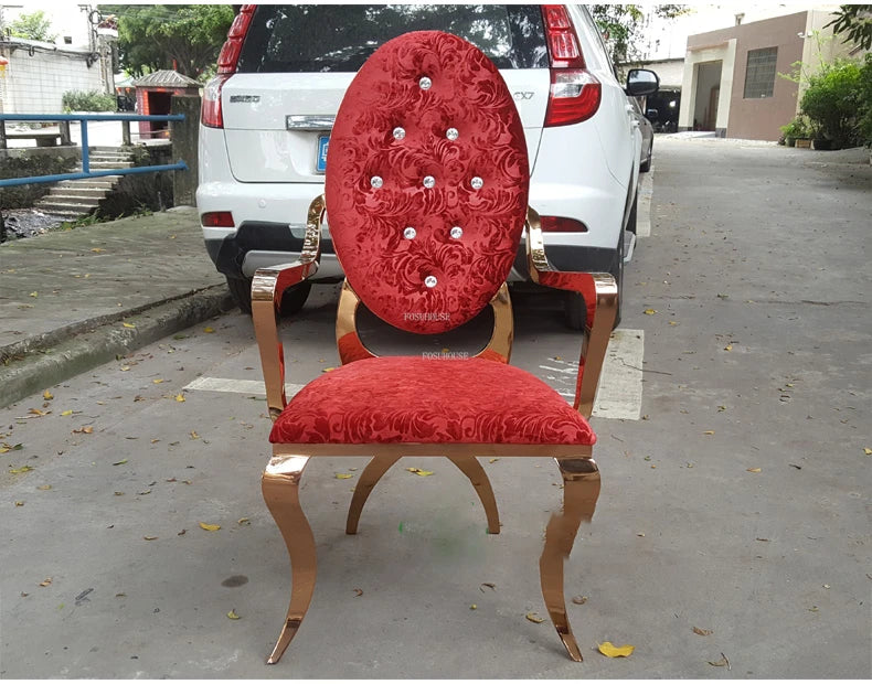 Stainless Steel Dining Chairs Contemporary Home Furniture Simple Backrest Armchair for Kitchen Creative Casual Dining Chair