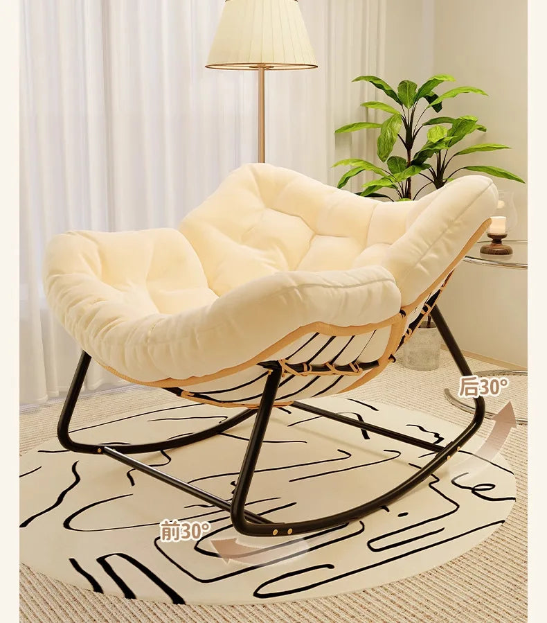 Rocking Chair Rattan Recliner Balcony Home Leisure Single Lazy Sofa Internet Celebrity Small Apartment Bedroom Chair