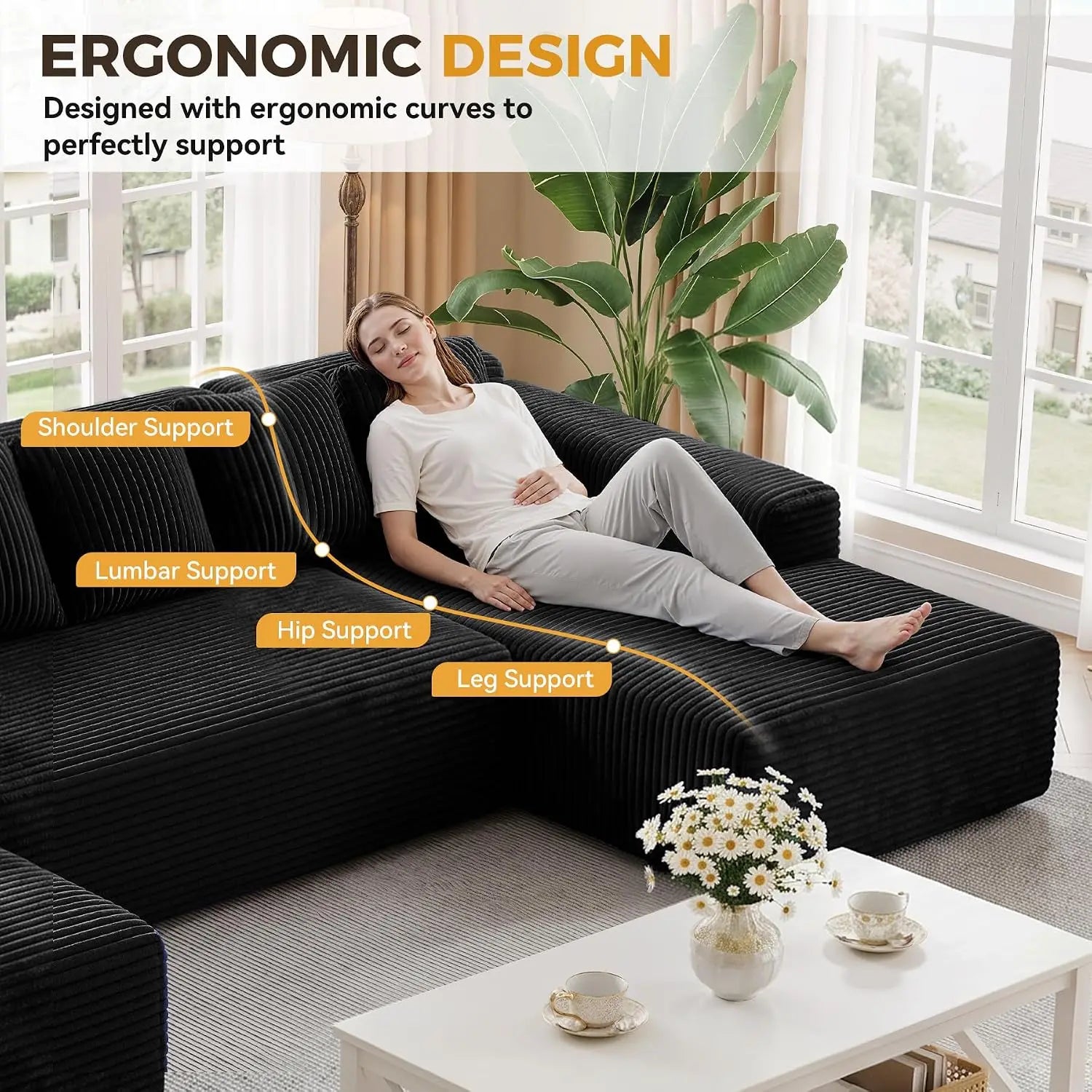 Modular Sectional Sofa Couches L-Shape Couch 3 Seat Modular Sofa Memory Foam Sectional Couches for Living Room,, Customized