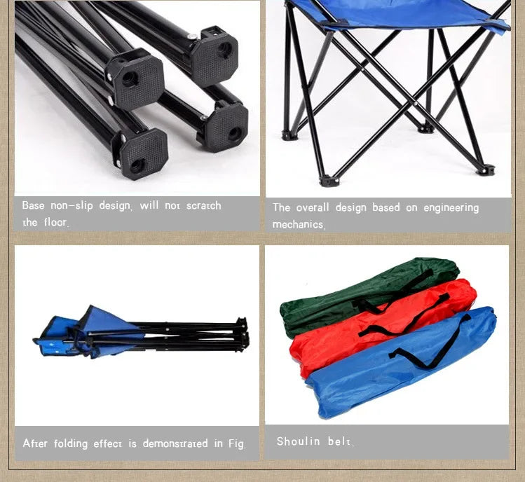 Portable Folding Camping Chair - with Cup Holder, Oxford Cloth ZM103