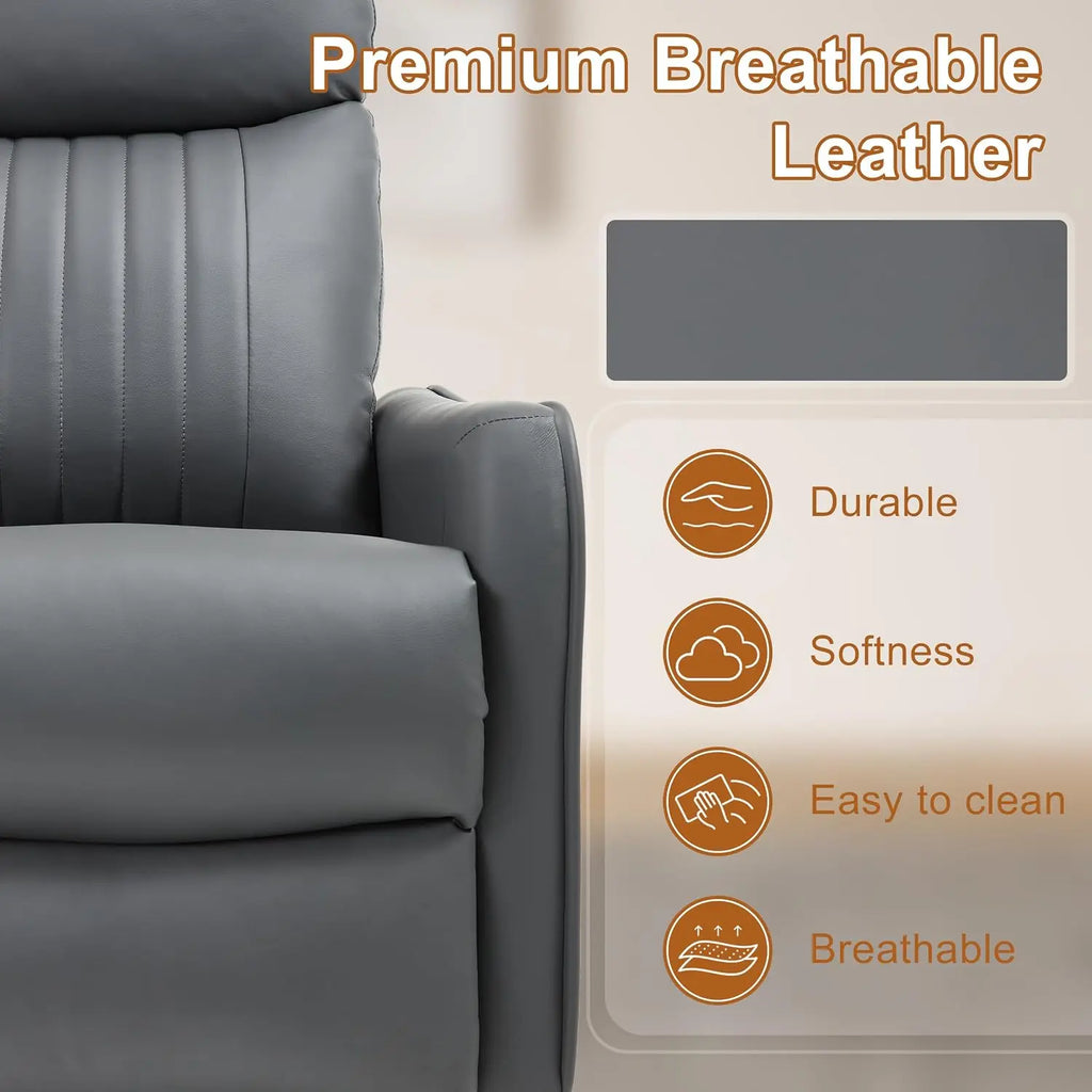 Manual Swivel Rocker Recliner Chair for Adults, Overstuffed Reclining Glider Chair for Nursing with Vibration Massage &, Custom