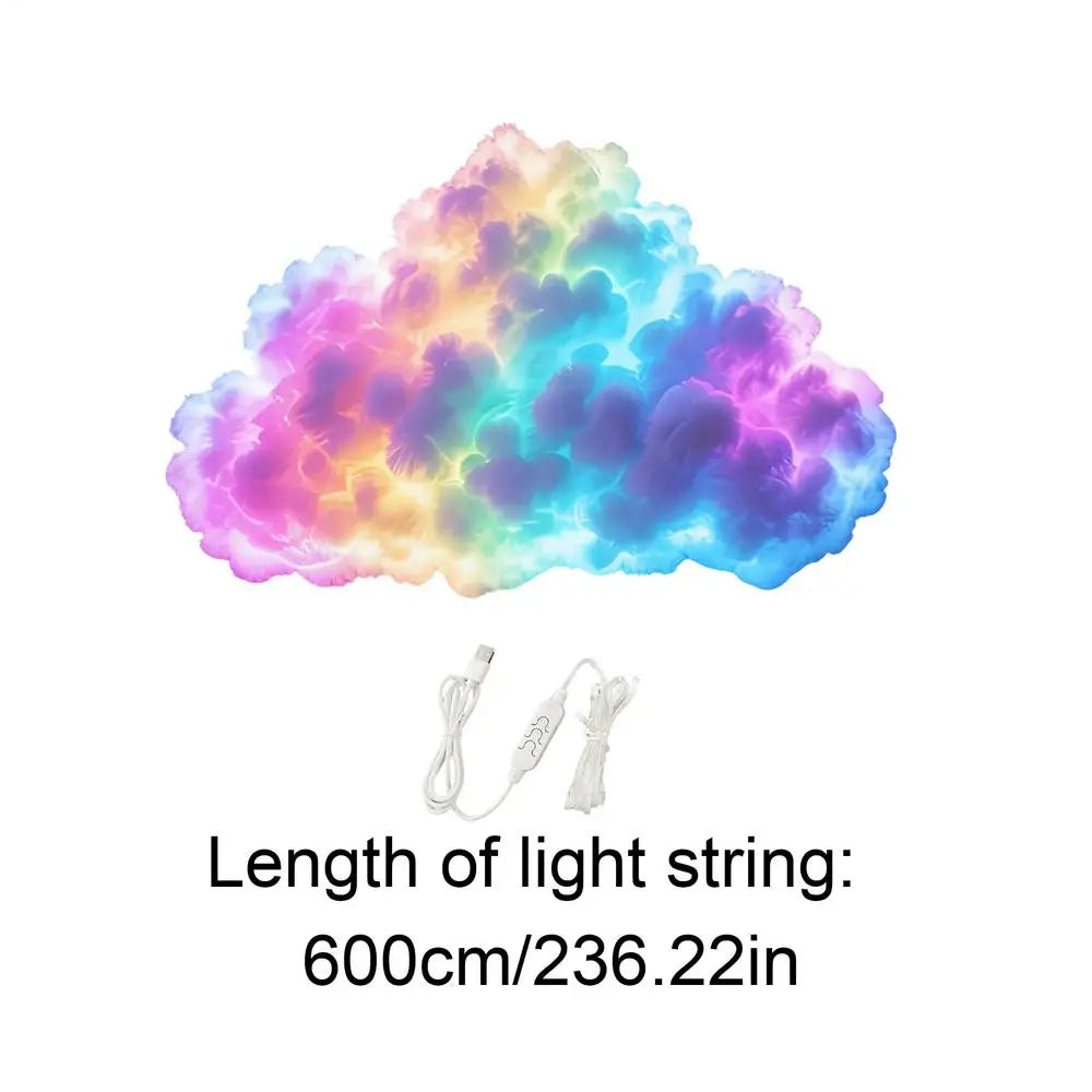 LED Clouds for Ceiling 3D USB Thundercloud Lamp Set Ambient Music Light for Desktop Ceiling Bedroom Living Room Office Party