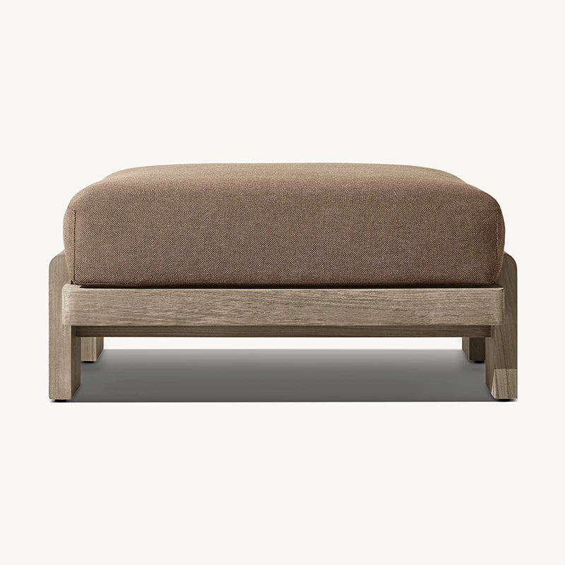 *Modern Luxury European Design Garden Leisure Furniture Teak Wood Footstool Outdoor Resistant Teak With CushionCushion