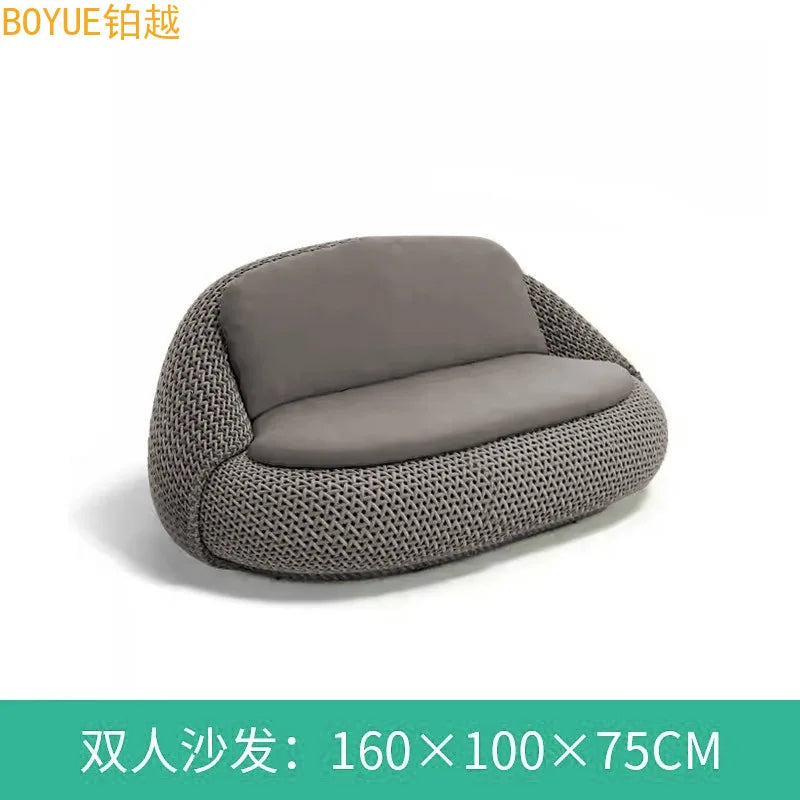 Outdoor rattan sofa B & B terrace balcony rain and sun protection coffee table combination villa garden furniture outdoor