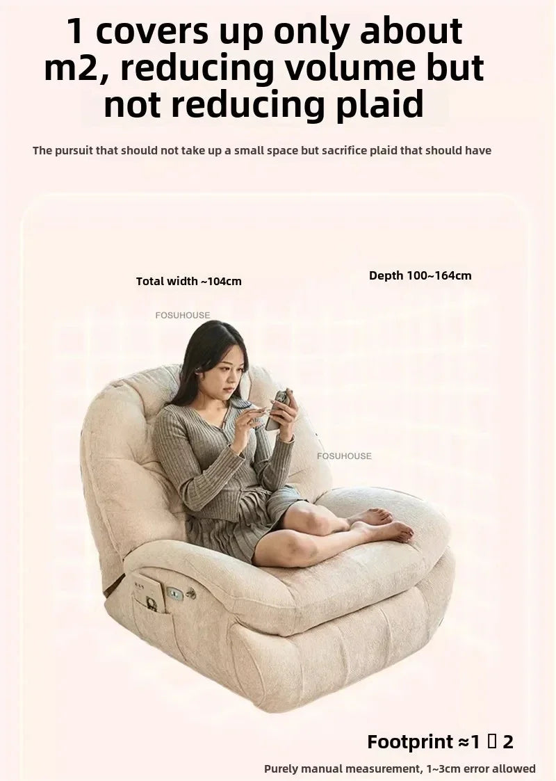 Modern Fabric Living Room Sofas Designer Living Room Furniture Leisure Lazy Sofa Bed Rocking Chair Nordic Home Rotating Recliner