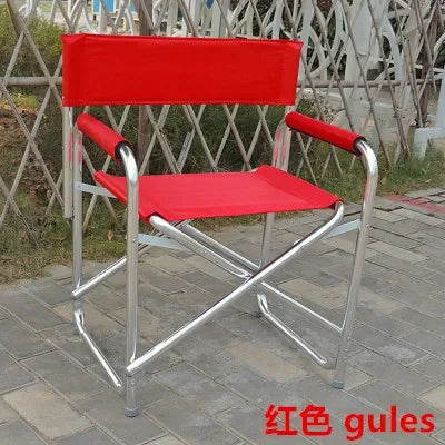 Aluminum Alloy Director’s Chair with Side Table, Portable Folding Fishing Stool, Relaxing Laptop Desk, Outdoor Picnic Gear