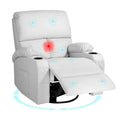 Rocking Recliner Chair, Massage Rocker Recliner Chair with Vibration Massage and Heat, USB and Type-C Ports,360°, Customized