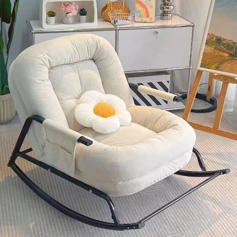 Lazy Rocking Chair Recliner Sofa Single Seat Comfortable Lounger Balcony Living Room Bedroom Home Leisure Seat