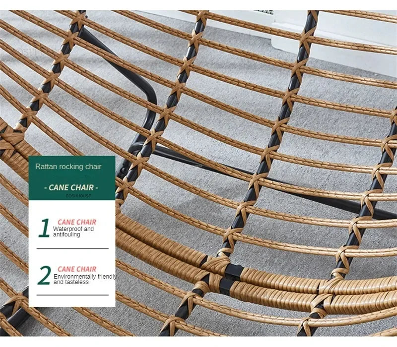 Nordic Lazy Living Room Chairs Home Balcony Rocking Chairs Reclining Sofas Rattan Sofa Leisure Rocking Chair Home Furniture