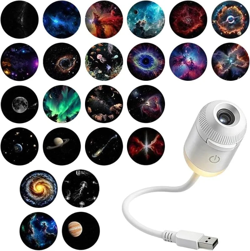Intelligent Galaxy Ocean Projector 360 adjustable starry holographic night light Bedroom ceiling car home atmosphere lamp gifts