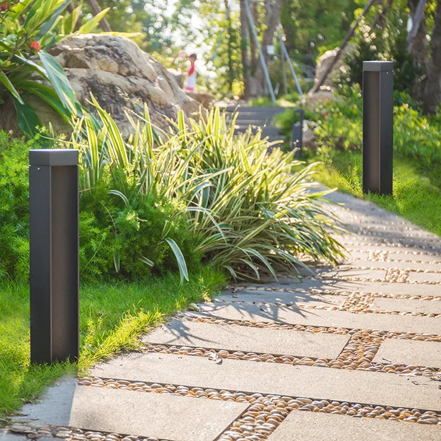 30/60/80CM Outdoor LED Landscape Bollard Light Waterproof Garden Pathway Light Villa Courtyard Floor Pillar Lawn Lamp