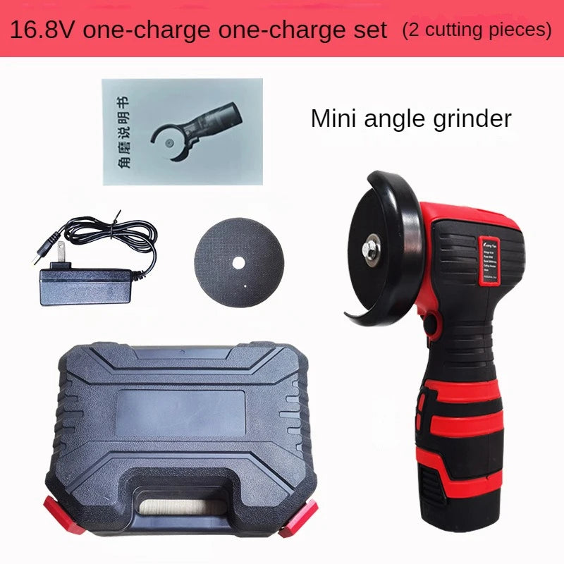 16.8V Portable Mini Cordless Angle Grinder Lithium Battery Powered Polishing Machine Diamond Cutting Power Tool for Grinding