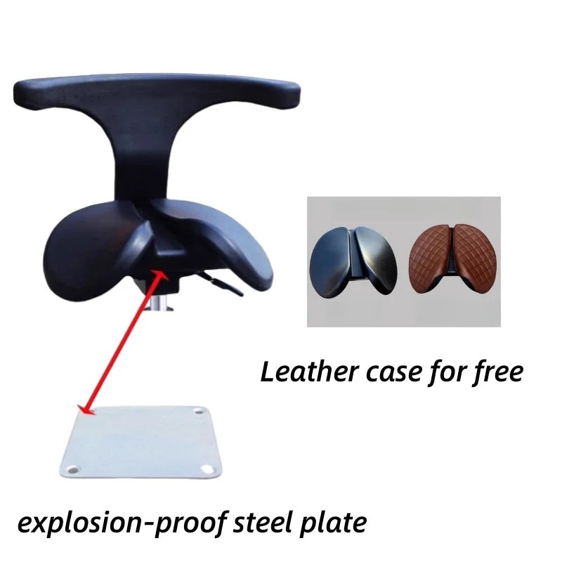 Multi Adjuster Ergonomic Swing Saddle Seat Multi Functional Back Posture Stool with Tilting Seat Saddle Chair For Dental Office