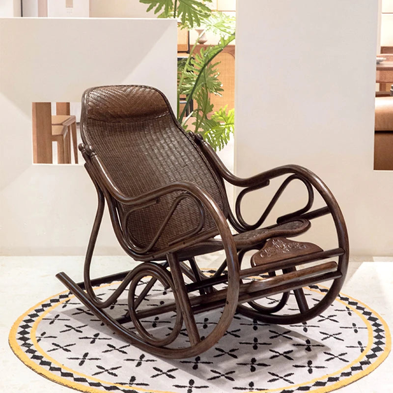 CL  household rocking chair elderly adult recliner balcony living room leisure environmental protection rattan rocking chair