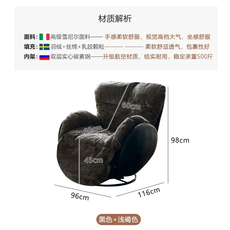 X-S  Retro electric single sofa chair lazy sofa balcony living room function rotating recliner