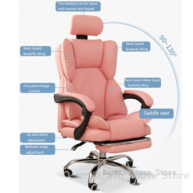 Mobile Ergonomic Office Chair Recliner Computer Bedroom Accent Office Chair Gameing Study Sillas De Oficina Office Furniture