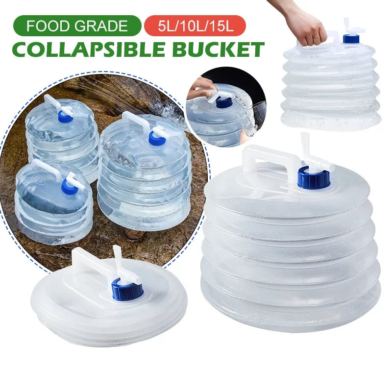 5L/10L/15L Outdoor Camping Bottle Collapsible Foldable Water Container,Water Tank Bucket Water Dispenser Storage Pail Water Bag