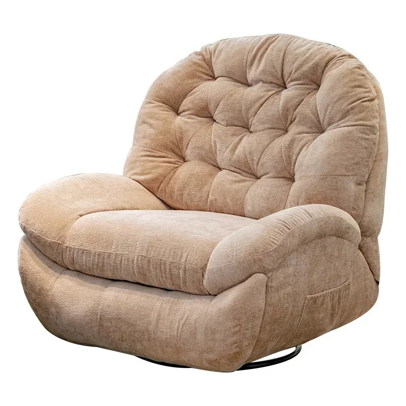 【Best-selling】Functional Retractable Adjustable Chair Back Reclining Velvet Rocking Accent Swivel Microfiber Fabric Living Room